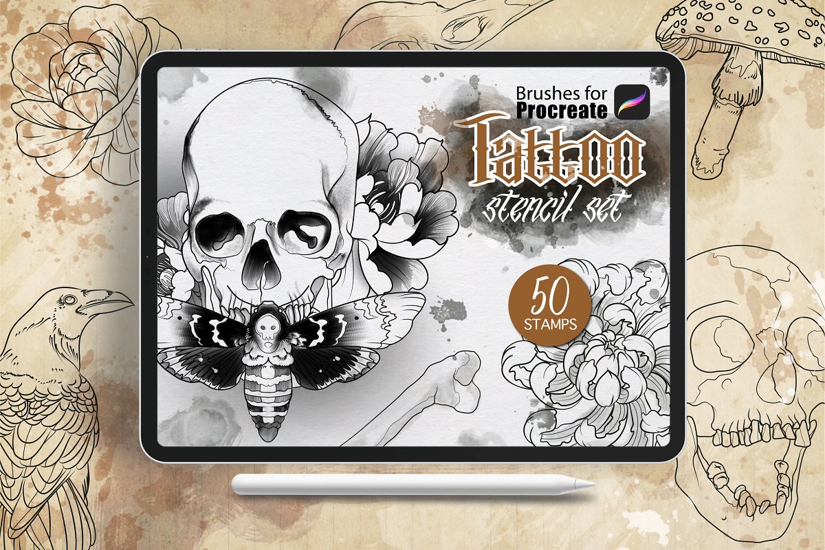 [Сreativemarket] Procreate - Tattoo Basic Stencil _0.jpg